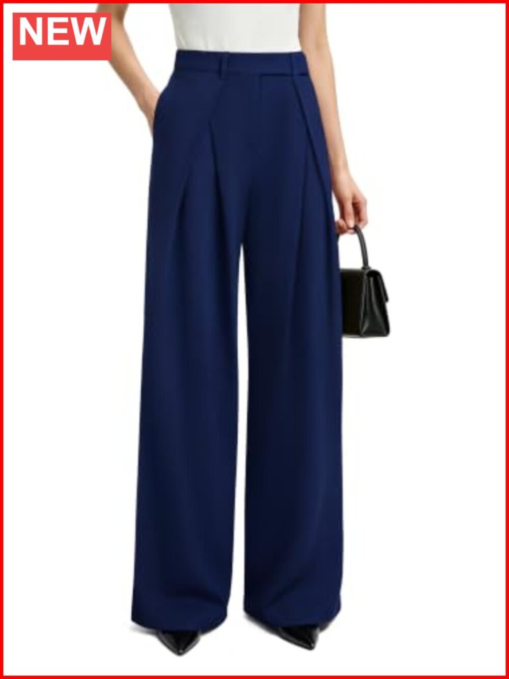 NIMIN Womens Wide Leg Pleated High Rise Business Casual Dress Pants Palazzo